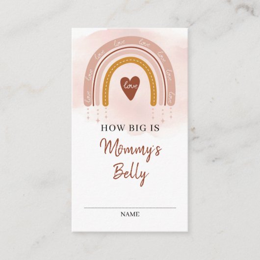 Trendy Boho Blush Pink Rainbow Mama Belly kaart (Voorkant)