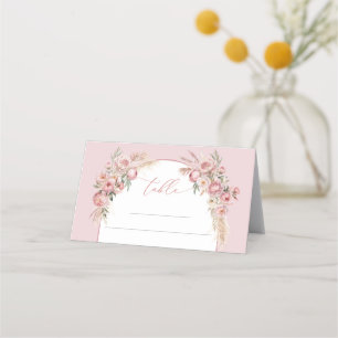 Trendy boho boog blush roze pioenen pampas salie