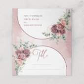 Trendy boho boogblush bordeaux bloemengoud (Buitenkant ongevouwen)