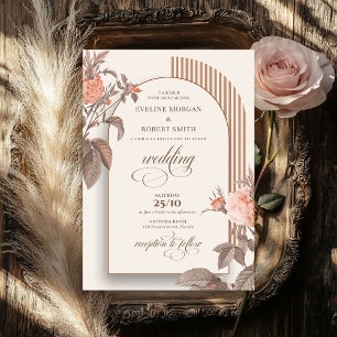 Trendy boho boogblush levende rozen ivoorbruin kaart