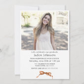 Trendy Boho Bow Ribbon 2 FOTO Afstudeerfeest Kaart (Achterkant)