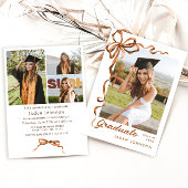 Trendy Boho Bow Ribbon 4 FOTO Afstudeerfeest Kaart