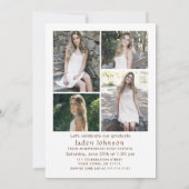 Trendy Boho Bow Ribbon 5 FOTO Afstudeerfeest Kaart (Achterkant)