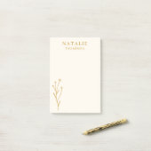 Trendy Boho Chic Custom Mosterd Geel Gepersonalise Post-it® Notes (Op bureau)