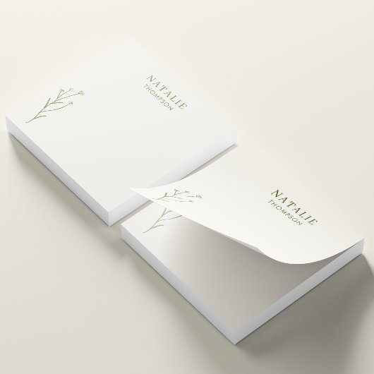 Trendy Boho Chic Olive Green Flower Gepersonalisee Post-it® Notes