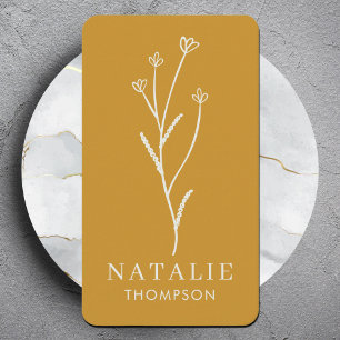 Trendy Boho chique minimalistische mosterd geel Visitekaartje
