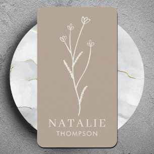 Trendy Boho chique minimalistische rustieke Griege Visitekaartje