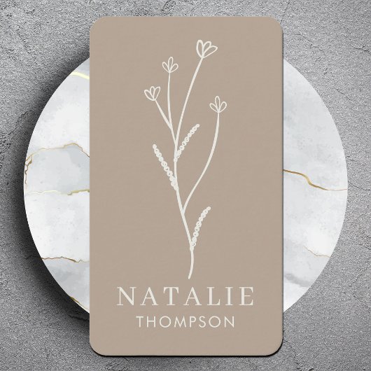 Trendy Boho chique minimalistische rustieke Griege Visitekaartje
