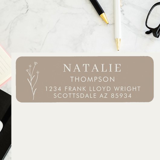 Trendy Boho chique paddenstoel bruin retouradres Etiket