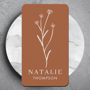 Trendy Boho chique rustieke terracotta bloem Visitekaartje