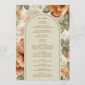 Trendy Boho Copper Ivory Olive Sage Floral Wedding Programma (Achterkant)