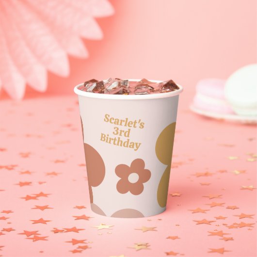 Trendy Boho Daisies Papieren Bekers (Insitu)