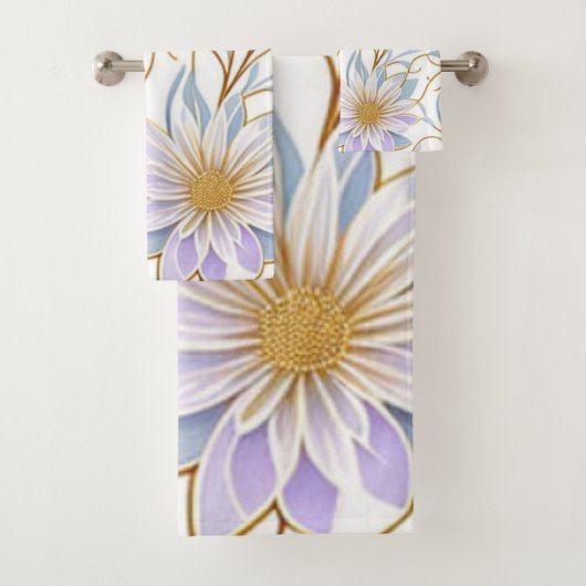 Trendy Boho Design, Modern, Chic, Flowers, Leaves Bad Handdoek (Insitu)