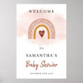 Trendy Boho Dusty Pink Rainbow Welkom Poster (Voorkant)