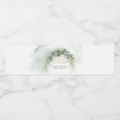 Trendy boho eucalyptus groen goud waterfles etiket (Enkel label)