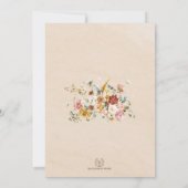 Trendy Boho Garden Flowers Wedding Party Kaart (Achterkant)