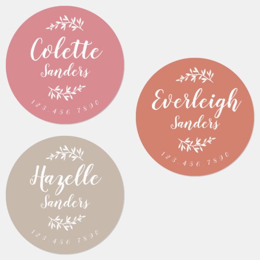 Trendy Boho Gepersonaliseerde Naam Labels (Groep)