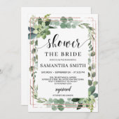 Trendy boho greenery succulent floral brunch kaart (Voorkant / Achterkant)