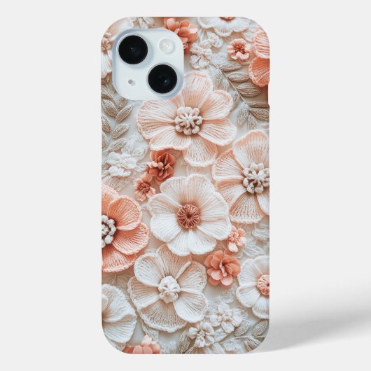 Trendy Boho Haakpastel Bloemen Patroon Case-Mate iPhone Case (Achterkant)