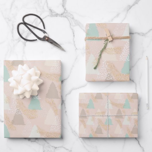 Trendy Boho kerstbomen Holiday Inpakpapier Vel (Voorkant)