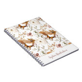 Trendy Boho Neutrale Herfst Wildbloemen op Wit Notitieboek (Rechterzijde)