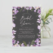 Trendy Boho Paars Wildbloemen Vrijgezellenfeest Kaart (Staand voorkant)