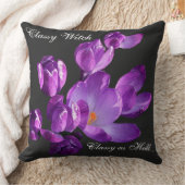 Trendy boho paarse bloemetjes zwart modern  kussen (Deken)