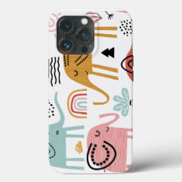 Trendy Boho Roze Groene Olifant Stoere Hoesje iPho