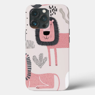Trendy Boho Roze Leeuw Modern Stoer Hoesje