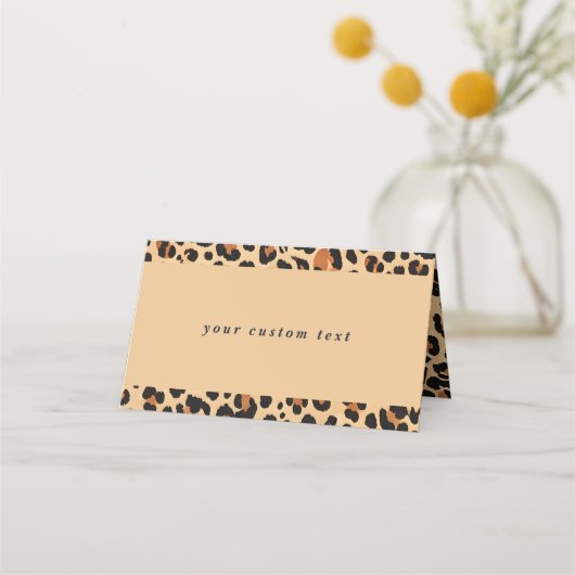 Trendy Bold Bruin en Beige Leopard Print Patroon (Achterkant)