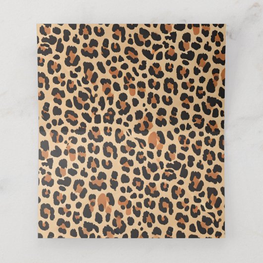 Trendy Bold Bruin en Beige Leopard Print Patroon (Binnenkant ongevouwen)