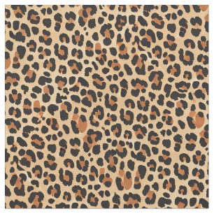Trendy Bold Bruin en Beige Leopard Print Patroon Stof