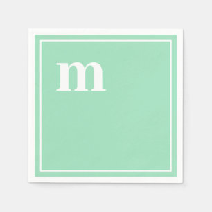 Trendy Bold Lower Hoesje Monogram Seafoam Green Servet