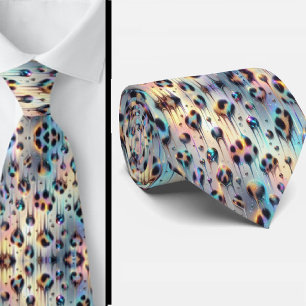 Trendy & Bold   Opal Luipaardprint Herenzijden Das