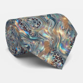 Trendy & Bold | Opal Luipaardprint Herenzijden Kra Stropdas (Opgerold)