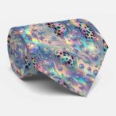 Trendy & Bold | Opal Luipaardprint Herenzijden Kra Stropdas (Opgerold)