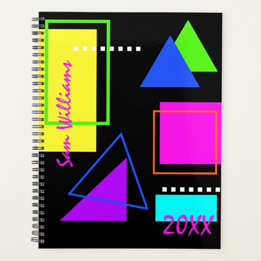 TRENDY BOLD RETRO 80s GRAPHIC  DESIGN NEON Planner (Voorkant)