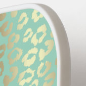 Trendy Bord Robin Egg Blue Leopard Print Meisjes Pickleball Paddle (Links Detail)