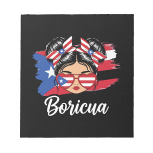 Trendy Boricua Meisje Puerto Rico Vlag Notitieblok