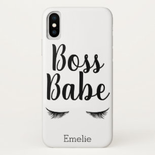Trendy Boss Babe Eyelashes iPhone X Hoesje