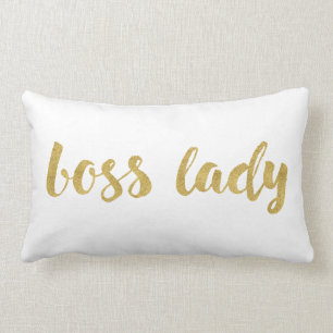 Trendy Boss Lady in Gold Decorative Script Kussen