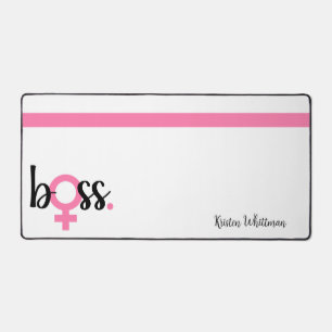 Trendy Boss Lady Moderne Typografie Roze bureau Bureaumat