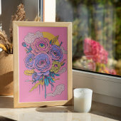 Trendy Botanical Flower Wall Art Poster