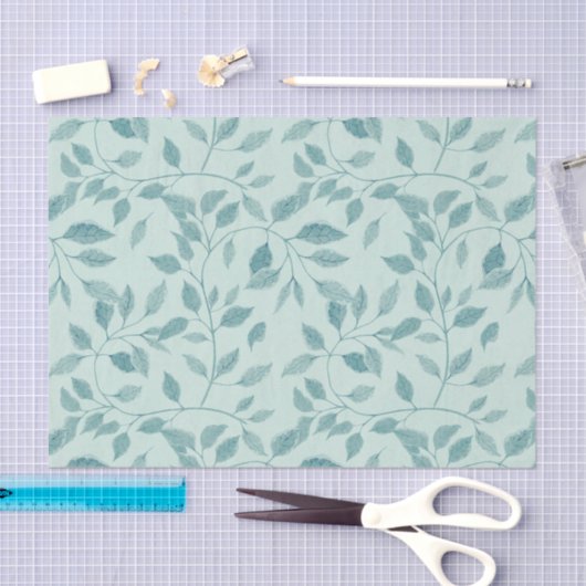 Trendy Botanical Greenery Pattern Tissuepapier (Craft)