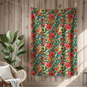 Trendy botanische inspiratie van William Morris Fleece Deken
