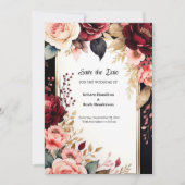 Trendy Bourgondische typografie Save The Date (Voorkant)