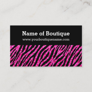 Trendy Boutique Roze en Zwarte Zebra FAUX Glitz Visitekaartje