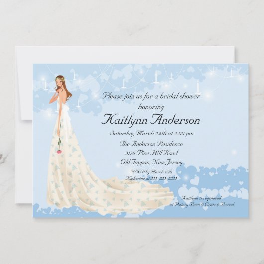 Trendy Bride Vrijgezellenfeest Blue Invitation Kaart (Voorkant)