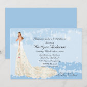 Trendy Bride Vrijgezellenfeest Blue Invitation Kaart (Voorkant / Achterkant)