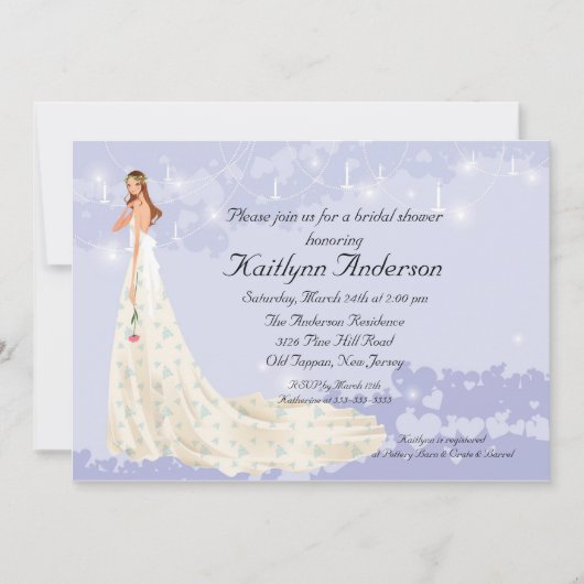 Trendy Bride Vrijgezellenfeest Lavender Invitation Kaart (Voorkant)